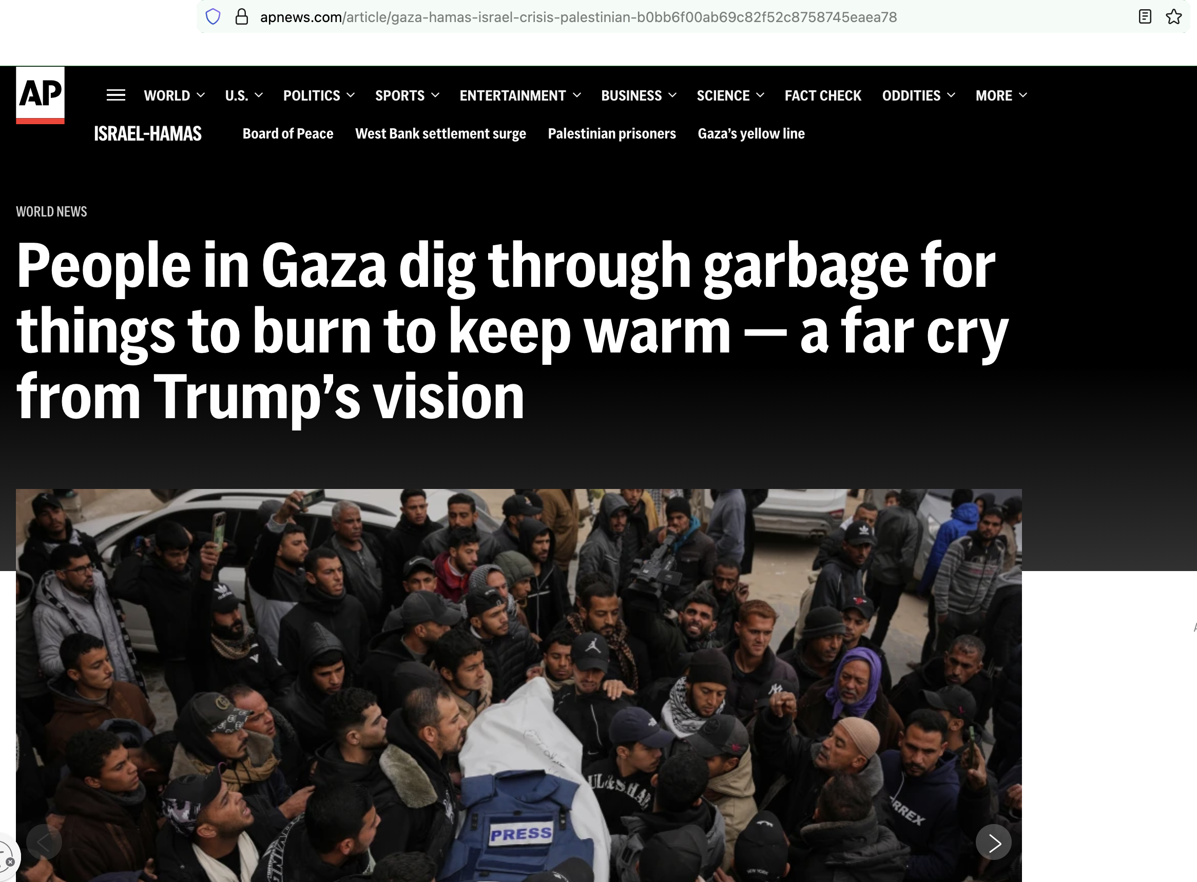 apnew.com People In Gaza Dig Through Garbage To Keep Warm