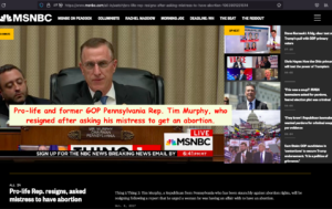 MSNBC Pro-life US Rep Tim Murphy Resigns After Abortion Request To Mistress