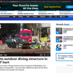 usatoday.com NYC outdoor dining structure injury from car